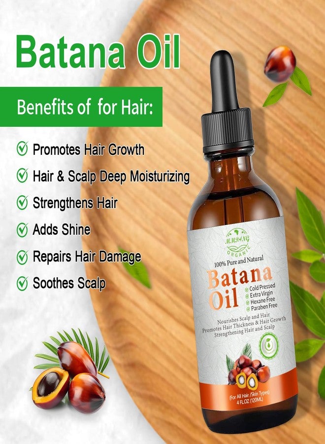 MMPANG Batana Oil for Hair Growth Organic Raw Batana Hair Oil Natural Cold Pressed Pure Glass Bottle Oils to Thicken Brows, Repair Hair & Scalp, All Hair Types (4 fl oz) by MMPANG - Image 2
